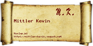 Mittler Kevin névjegykártya
